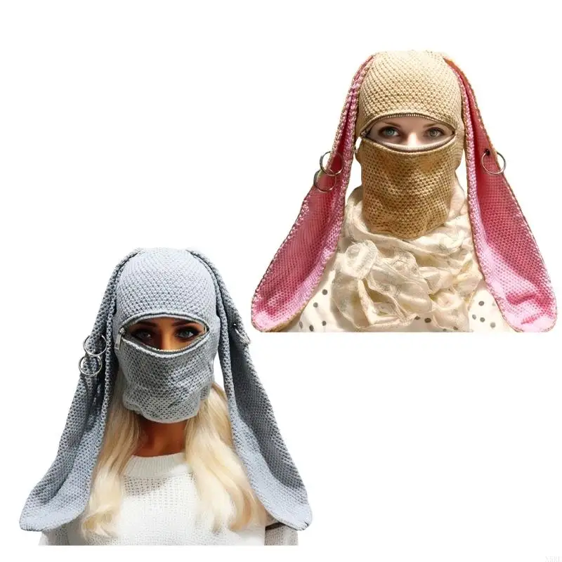 N5KE Punk Knitted Balaclava Caps for Women Girl with Long Rabbit Ears Thick Warm Face Cover Hat Winter Hat for Skiing Camping
N5KE Punk Knitted Balaclava Caps for Women Girl with Long Rabbit Ears Thick Warm Face Cover Hat Winter Hat for Skiing Camping