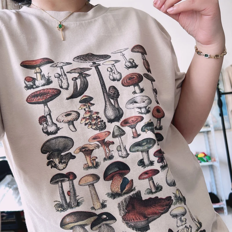 Mushroom T-shirt Women Personalized Letter Pattern Printing Tee Shirt O-ncek Loose Casual Women T Shirt Tops
Mushroom T-shirt Women Personalized Letter Pattern Printing Tee Shirt O-ncek Loose Casual Women T Shirt Tops