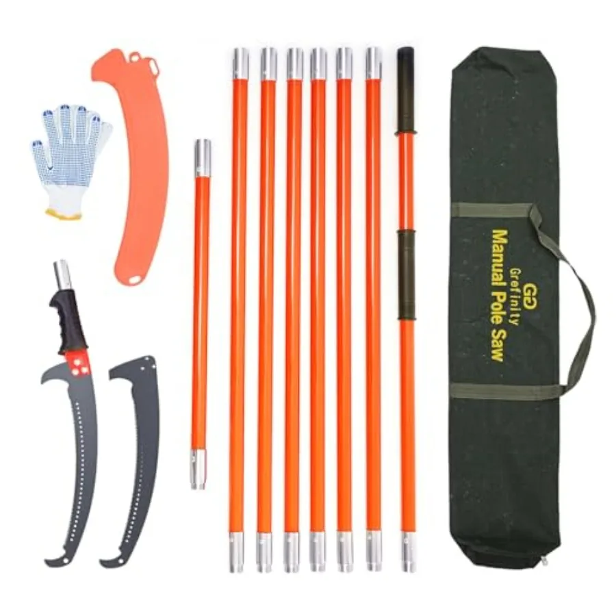 Manual Pole Saw for Tree Trimming 27 Feet Extendable Tree Trimmer Pole Saw Telescoping Pruner Sharp Steel Blade for Backyard an
Manual Pole Saw for Tree Trimming 27 Feet Extendable Tree Trimmer Pole Saw Telescoping Pruner Sharp Steel Blade for Backyard an