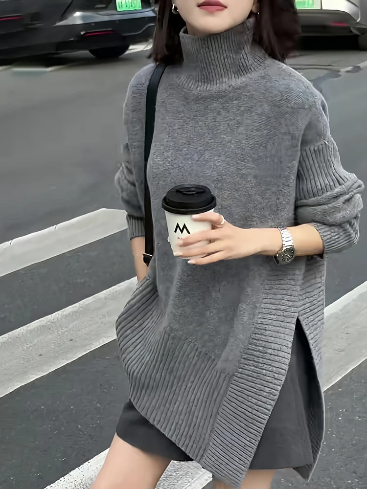 Осенне-зимний женский свитер с асимметричным разрезом, длинными рукавами, круглым вырезом, средней длины, модный, в расслабленном стиле, премиум-качество, трикотаж
Осенне-зимний женский свитер с асимметричным разрезом, длинными рукавами, круглым вырезом, средней длины, модный, в расслабленном стиле, премиум-качество, трикотаж