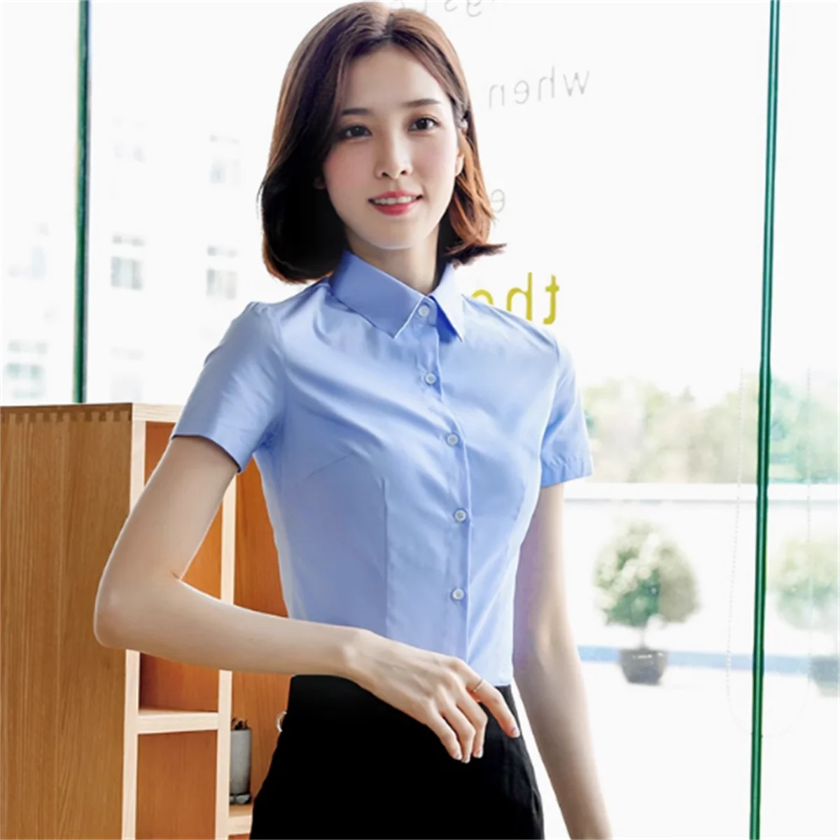 Women's Short Sleeved Shirt Business Commuting Workwear Workplace Top Office Lady Solid Color Elegant And Simple Square Neck
Women's Short Sleeved Shirt Business Commuting Workwear Workplace Top Office Lady Solid Color Elegant And Simple Square Neck