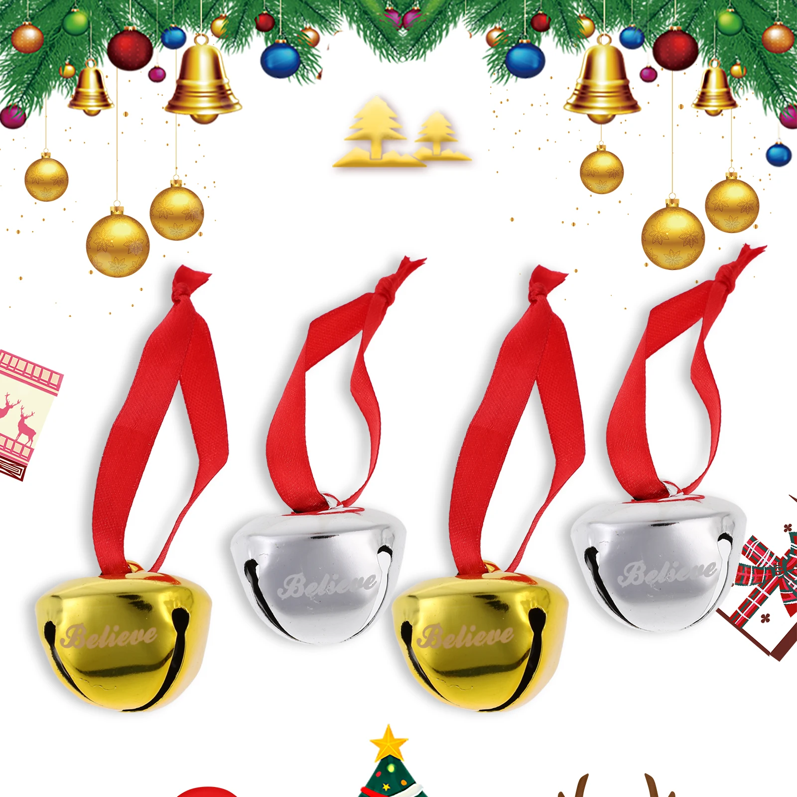 6pcs Christmas Tree Decorations Metal Bells Xmas Believe naments Pendant DIY Hanging Golden Silver Cross Design Festive
6pcs Christmas Tree Decorations Metal Bells Xmas Believe naments Pendant DIY Hanging Golden Silver Cross Design Festive