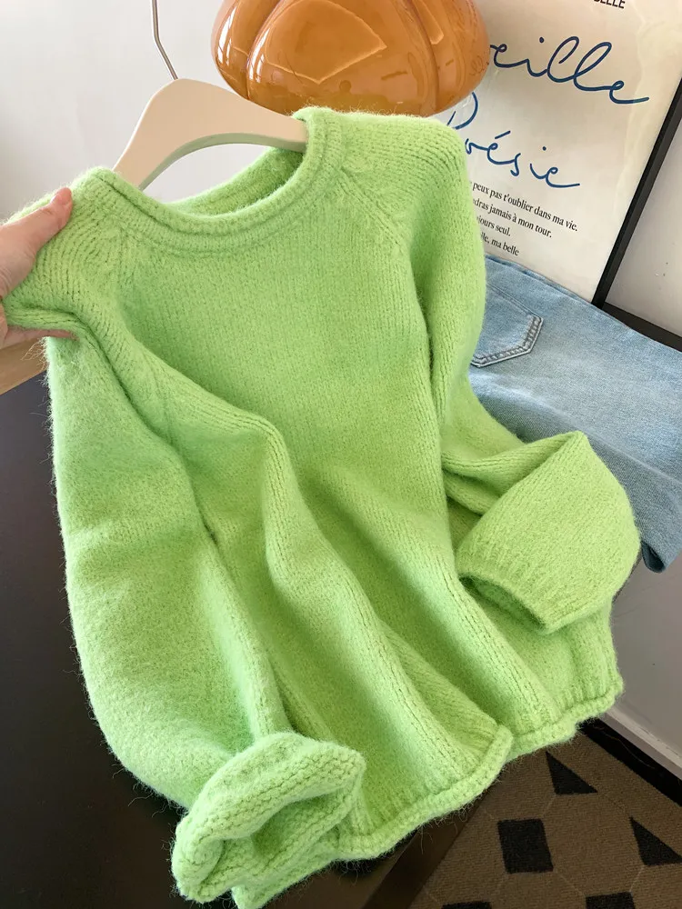 Зеленый вязаный свитер с длинным рукавом для женщин, весна-осень 2026, новинка, корейский стиль, элегантный, свободный пуловер с круглым вырезом, вязаный топ
Зеленый вязаный свитер с длинным рукавом для женщин, весна-осень 2026, новинка, корейский стиль, элегантный, свободный пуловер с круглым вырезом, вязаный топ