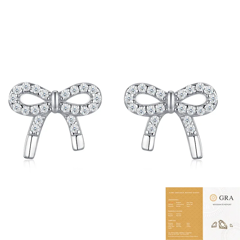 Ts 925 Sterling Silver Moissanite Bow Stud Earrings for Women 18K White Gold Plated Earring Jewelry D Color Moissanite Fine Jewe
Ts 925 Sterling Silver Moissanite Bow Stud Earrings for Women 18K White Gold Plated Earring Jewelry D Color Moissanite Fine Jewe
