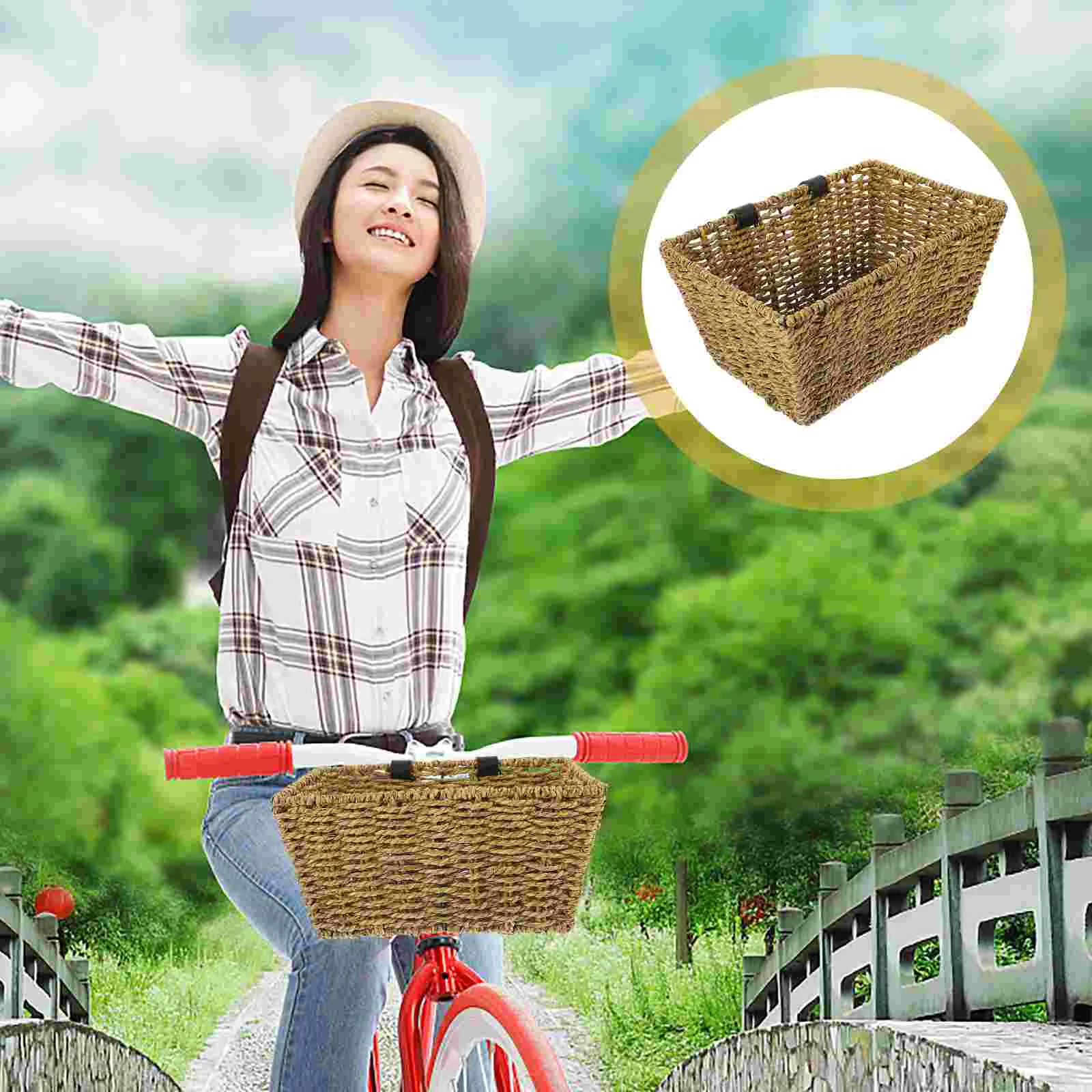 Woven Basket Bicycle Storage Baskets Bike Front Purple Khaki Child Electric Scooter
Woven Basket Bicycle Storage Baskets Bike Front Purple Khaki Child Electric Scooter
