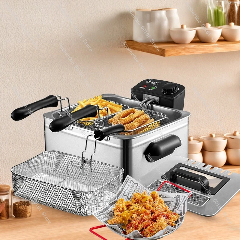 Многофункциональная бытовая фритюрница 5л, электрическая фритюрница большой емкости, картофель фри, куриные отбивные кошик для жареного картофеля
Многофункциональная бытовая фритюрница 5л, электрическая фритюрница большой емкости, картофель фри, куриные отбивные кошик для жареного картофеля