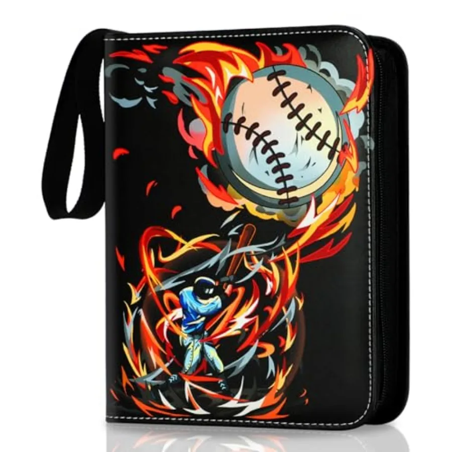 Baseball Card Binder, Pocket Baseball Holder with 50 Removable Sleeves, Creative Design Zipper Sports Binder Sheets Display Sto
Baseball Card Binder, Pocket Baseball Holder with 50 Removable Sleeves, Creative Design Zipper Sports Binder Sheets Display Sto