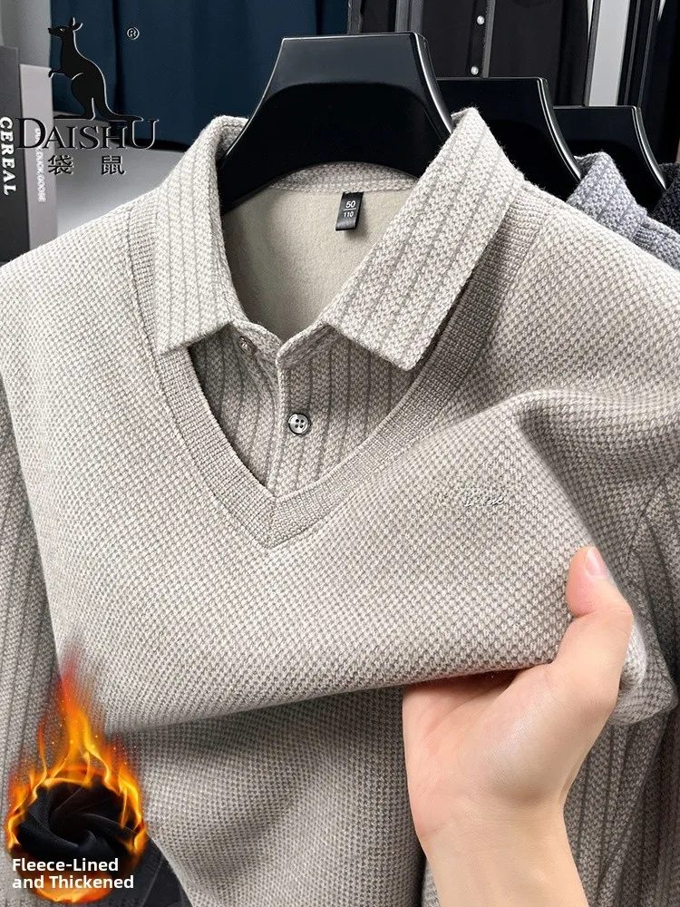 Мужской вязаный свитер Kangaroo для среднего возраста с флисовой подкладкой, утепленный, повседневный, с воротником, теплый, для отдыха, базовый слой
Мужской вязаный свитер Kangaroo для среднего возраста с флисовой подкладкой, утепленный, повседневный, с воротником, теплый, для отдыха, базовый слой