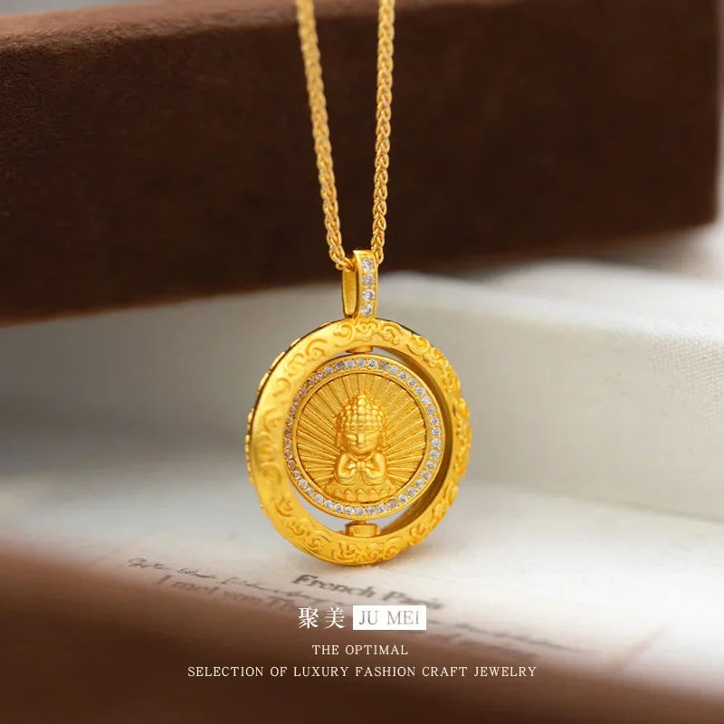 24K Gold (AU999) Reversible Tathagata Baby Pendant | Gilt Sitting Buddha with 360° Rotating Halo, Chiseled Lotus Pedestal
24K Gold (AU999) Reversible Tathagata Baby Pendant | Gilt Sitting Buddha with 360° Rotating Halo, Chiseled Lotus Pedestal