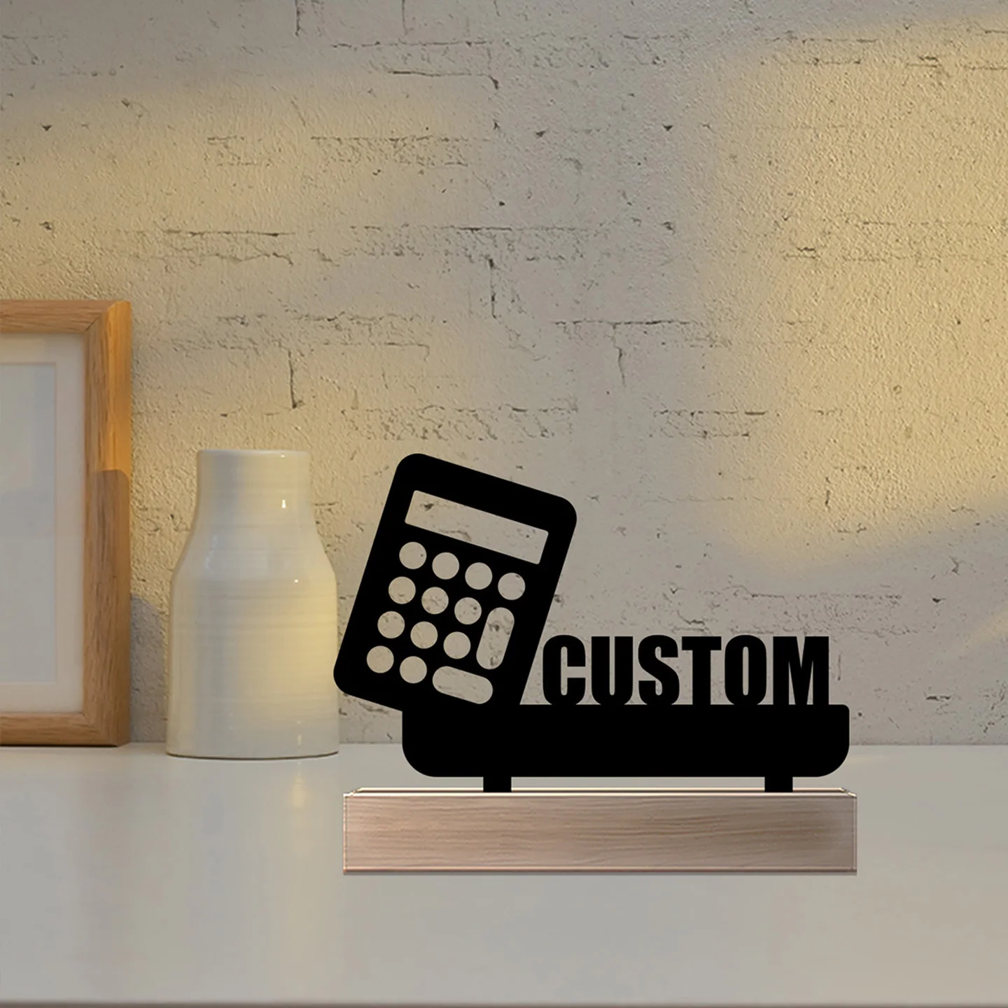 1pc cool calculator Metal Statue Customized Text Tin Ornament With Wood Base Tin Sculpture Art Crafts With Wood Base Office Desk
1pc cool calculator Metal Statue Customized Text Tin Ornament With Wood Base Tin Sculpture Art Crafts With Wood Base Office Desk