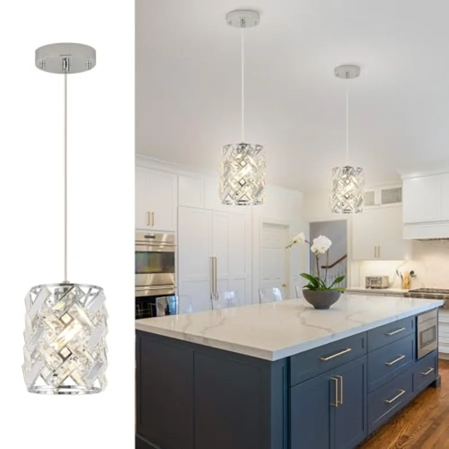 2 Pack Crystal Pendant Lights Modern Finish with Adjustable Cord Pendant Light for Kitchen Island Dining Room Living Room Hallw
2 Pack Crystal Pendant Lights Modern Finish with Adjustable Cord Pendant Light for Kitchen Island Dining Room Living Room Hallw