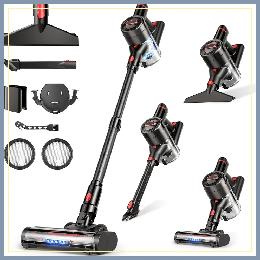 Cordless Vacuum Cleaner 450W 40Kpa Stick Vacuum with Powerful Suction 50Mins Anti-Tangle Brush 8 in 1 Lightweight for Hardwood Floor Carpet Pet Hair
Cordless Vacuum Cleaner 450W 40Kpa Stick Vacuum with Powerful Suction 50Mins Anti-Tangle Brush 8 in 1 Lightweight for Hardwood Floor Carpet Pet Hair