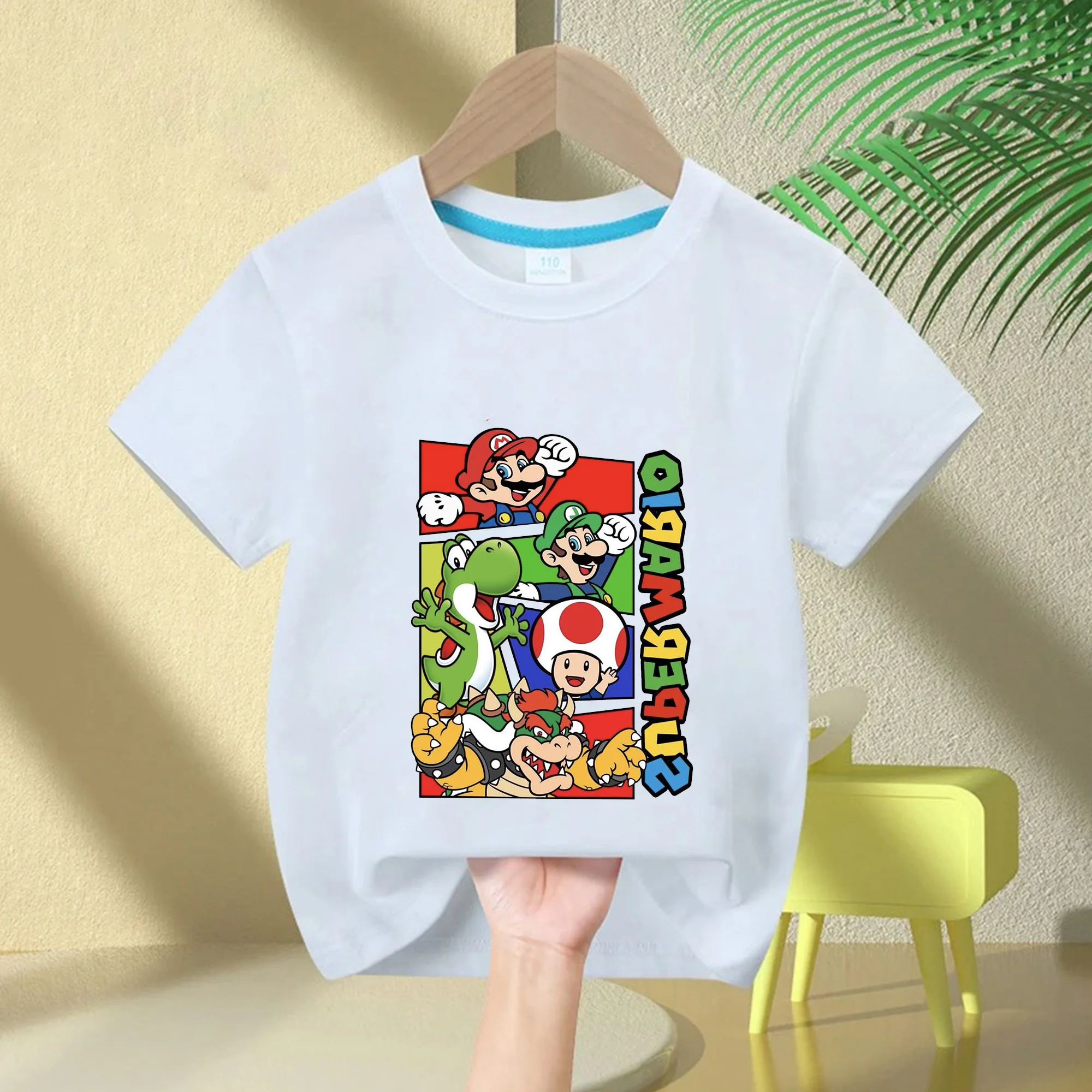 Anime Super Mario Cartoon Children's CosPlay Short Sleeve Summer Boys Girls Cotton Round Neck T-shirt Breathable Kids Clothing
Anime Super Mario Cartoon Children's CosPlay Short Sleeve Summer Boys Girls Cotton Round Neck T-shirt Breathable Kids Clothing