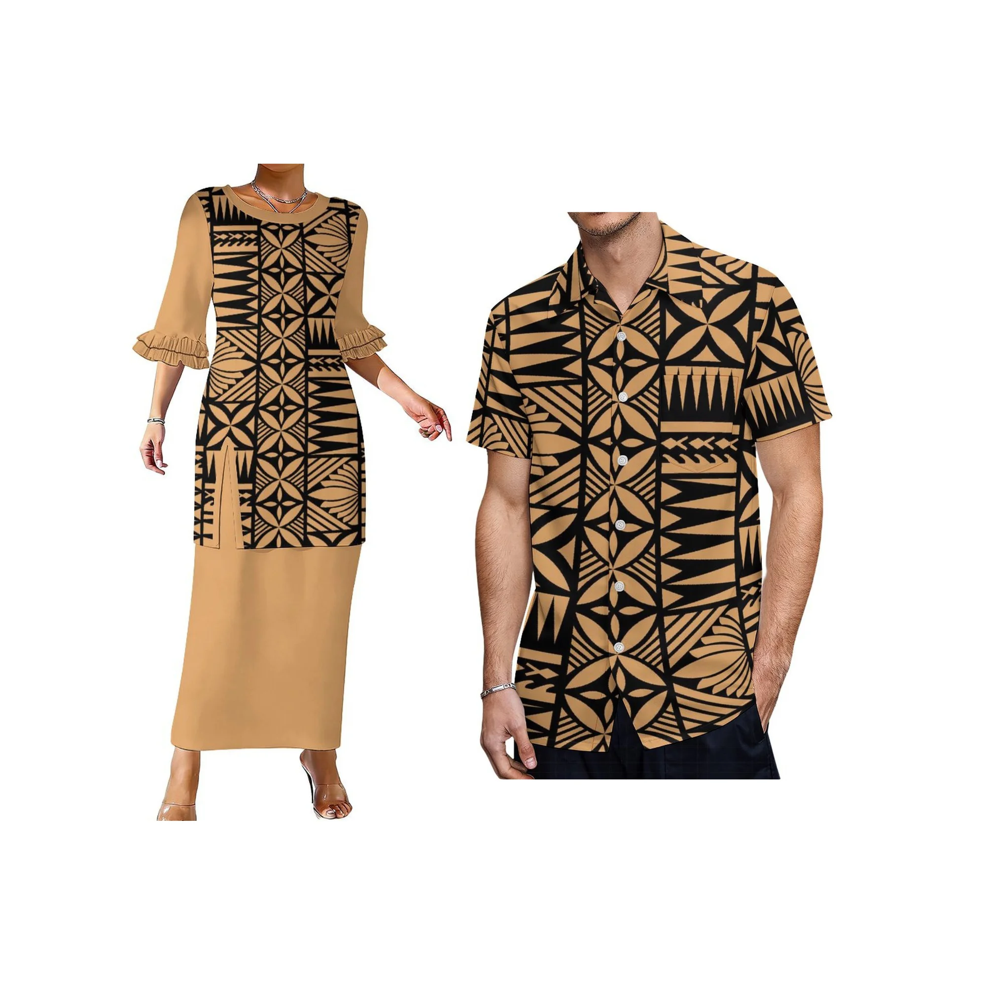 Women Puletasi Dress Slit Design Dress Custom Matching Aloha Men Hard Collar Shirt Hawaii Print Big Size Couple Clothing 2 Piece
Women Puletasi Dress Slit Design Dress Custom Matching Aloha Men Hard Collar Shirt Hawaii Print Big Size Couple Clothing 2 Piece
