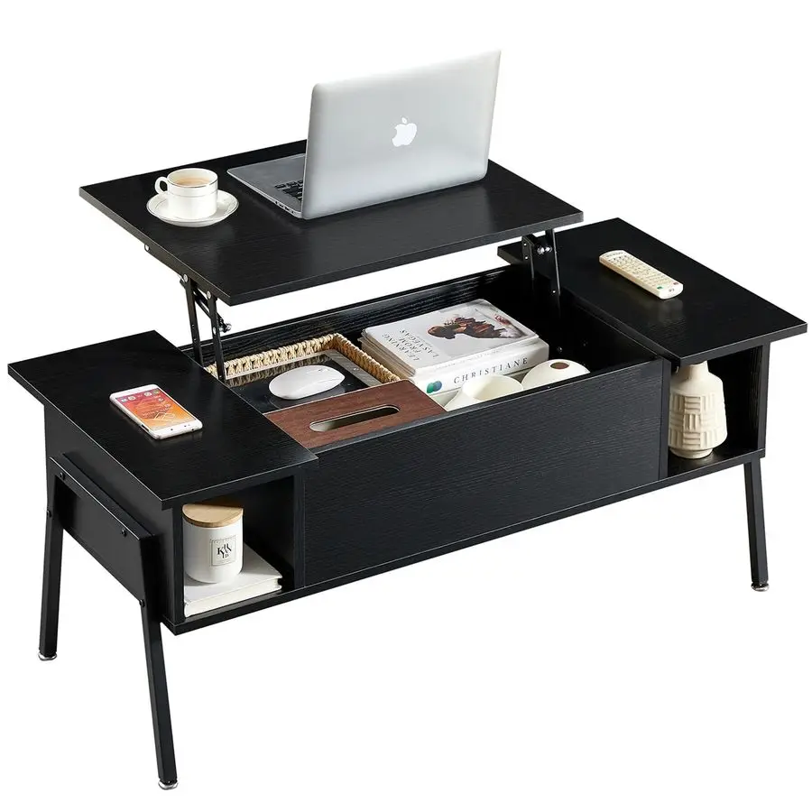 Wood Lift Top Coffee Table with Hidden Compartment and Storage Shelf for Living Room Office Reception, Rising Tabletop, Black
Wood Lift Top Coffee Table with Hidden Compartment and Storage Shelf for Living Room Office Reception, Rising Tabletop, Black