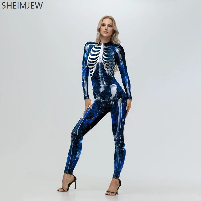 Halloween Women Sexy Skull Print Jumpsuit Day Of The Dead Party Horror Zombie Cosplay Bodysuit Festival Zentai Suit Rave Outfits
Halloween Women Sexy Skull Print Jumpsuit Day Of The Dead Party Horror Zombie Cosplay Bodysuit Festival Zentai Suit Rave Outfits