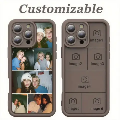Custodia morbida con foto personalizzata multi immagine fai-da-te per iPhone 16 15 14 13 12 11 Pro Max SE 2020 2022 X XS XR Plus Cover posteriore in silicone TPU