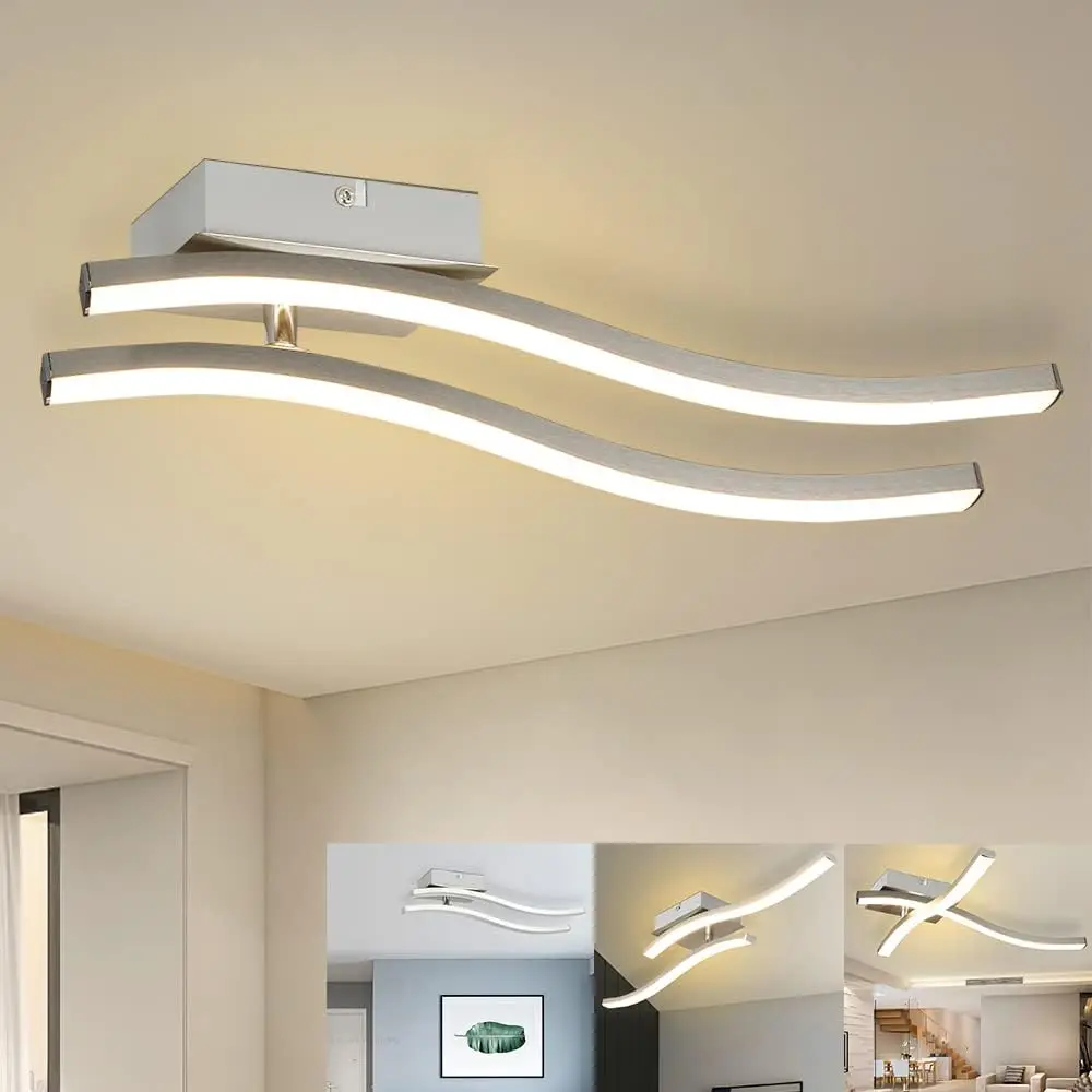 Depuley LED Ceiling Light, Elegant Curved Design Ceiling Lights,2 Built-in LED Boards,12W Warm White Light 3000K
Depuley LED Ceiling Light, Elegant Curved Design Ceiling Lights,2 Built-in LED Boards,12W Warm White Light 3000K