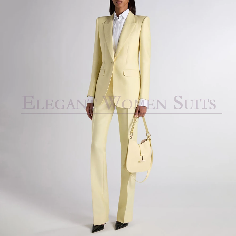 Elegant Women's Suits Slim One-Button Peak Lapel Blazer Customized 2 Piece Jacket Pants Office Work Female Clothing
Elegant Women's Suits Slim One-Button Peak Lapel Blazer Customized 2 Piece Jacket Pants Office Work Female Clothing