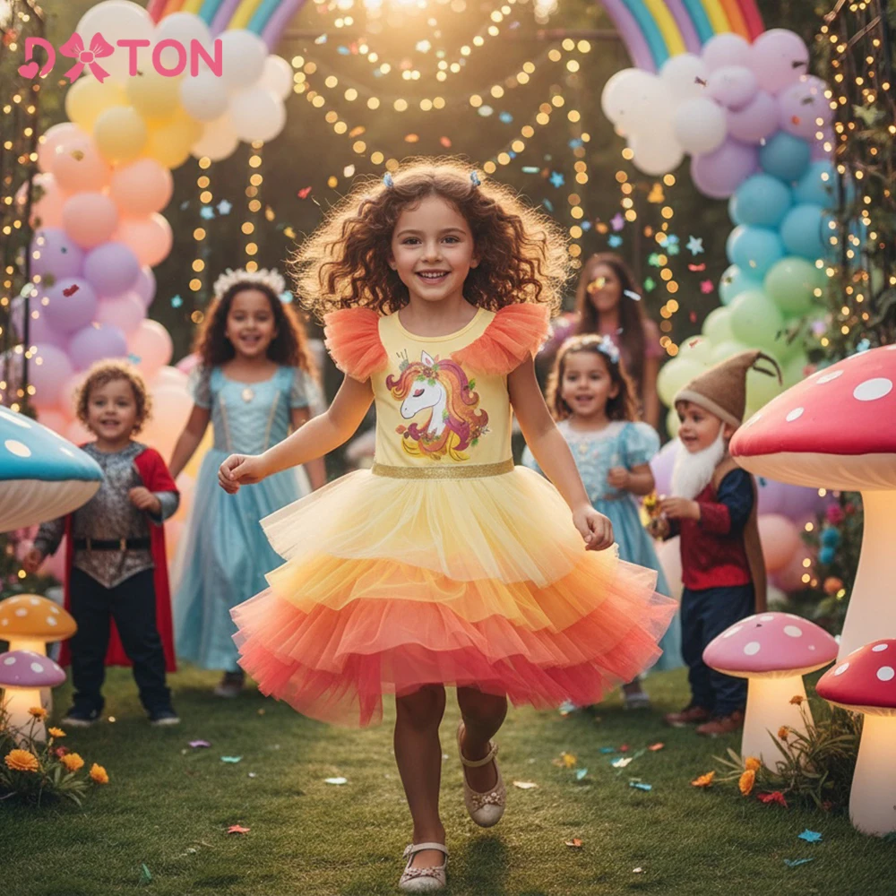DXTON Children Summer Clothing Tulle Ruffled Layered Cake Princess Girls Dress Yellow Cotton Wedding Birthday Party Kids Costume
DXTON Children Summer Clothing Tulle Ruffled Layered Cake Princess Girls Dress Yellow Cotton Wedding Birthday Party Kids Costume