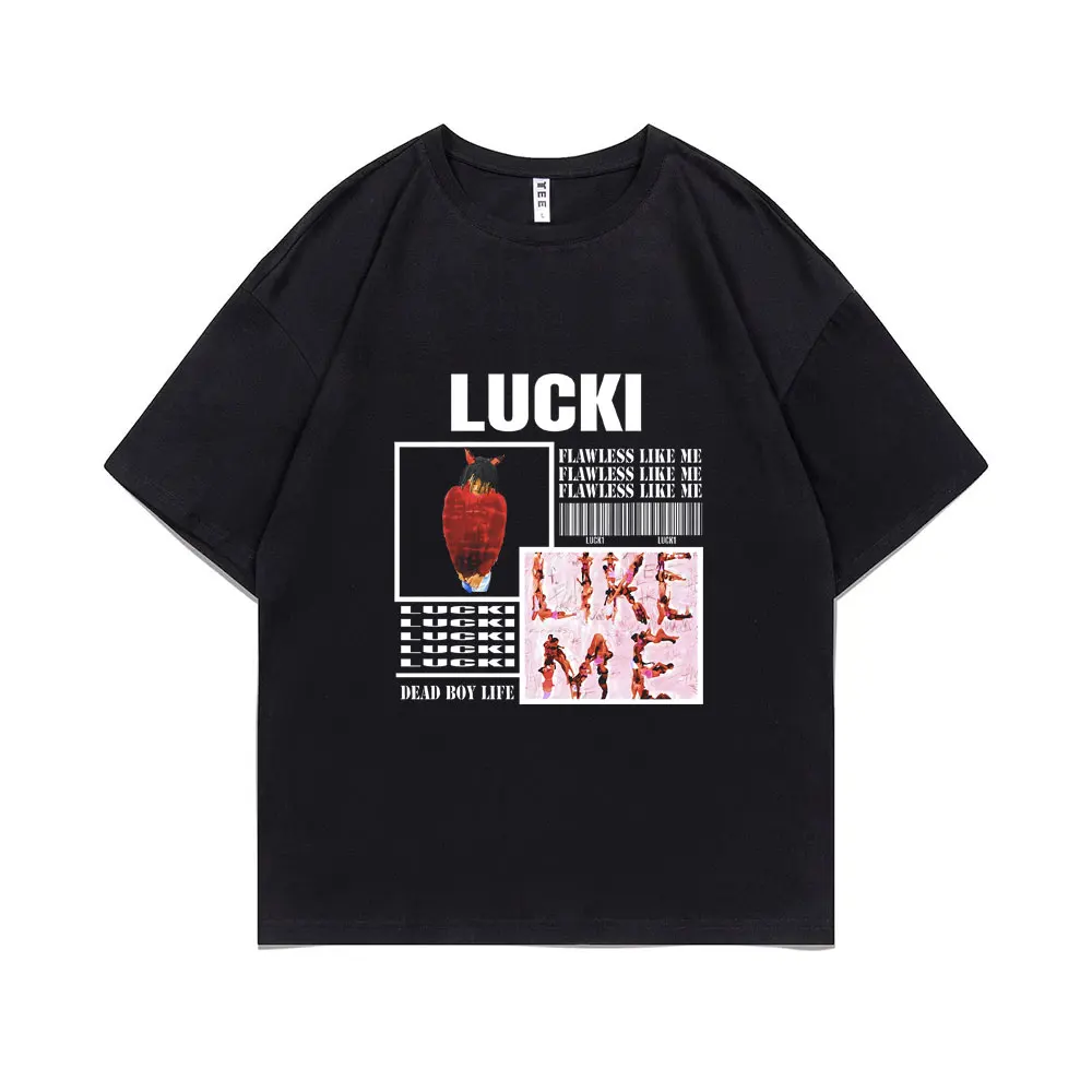 Rapper Lucki Print T-shirt Dead Boy Life Short Sleeve Tshirt Lawless Like Me Tees Men Women Hip Hop Rock Style O-collar T Shirts
Rapper Lucki Print T-shirt Dead Boy Life Short Sleeve Tshirt Lawless Like Me Tees Men Women Hip Hop Rock Style O-collar T Shirts