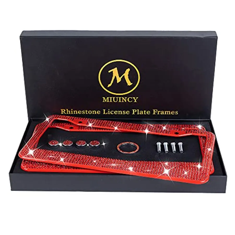 2Pack Red Rhinestone License Plate Frame with Gift Box, License Plate Frame for Women Men, Luxury Handmade, Diamon Firm Waterpr
2Pack Red Rhinestone License Plate Frame with Gift Box, License Plate Frame for Women Men, Luxury Handmade, Diamon Firm Waterpr