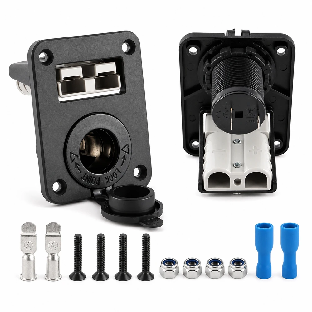 12-24V 50A 1/2/4Pack Flush Mount Charging Panel Kit, Car Cigarette Lighter & Power Socket for RV Trailer Solar Forklift Charging
12-24V 50A 1/2/4Pack Flush Mount Charging Panel Kit, Car Cigarette Lighter & Power Socket for RV Trailer Solar Forklift Charging