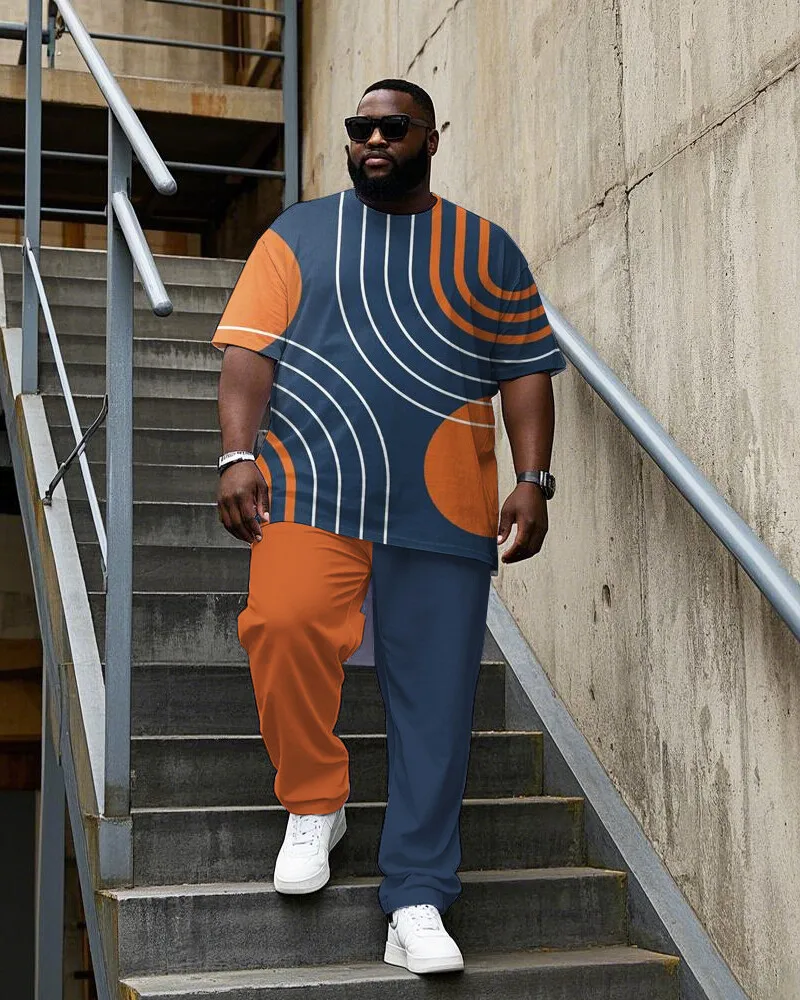 S-9XL Big and Tall Men Retro Geometric Line Print 2-Piece T-Shirt & Pants Set
S-9XL Big and Tall Men Retro Geometric Line Print 2-Piece T-Shirt & Pants Set