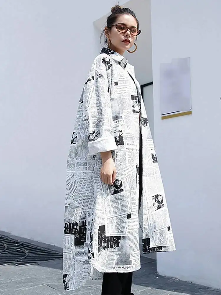 White Irregular Women Printed Big Size Long Blouse New Lapel Long Sleeve Loose Fit Shirt Fashion Spring Autumn 202 QVB7
White Irregular Women Printed Big Size Long Blouse New Lapel Long Sleeve Loose Fit Shirt Fashion Spring Autumn 202 QVB7