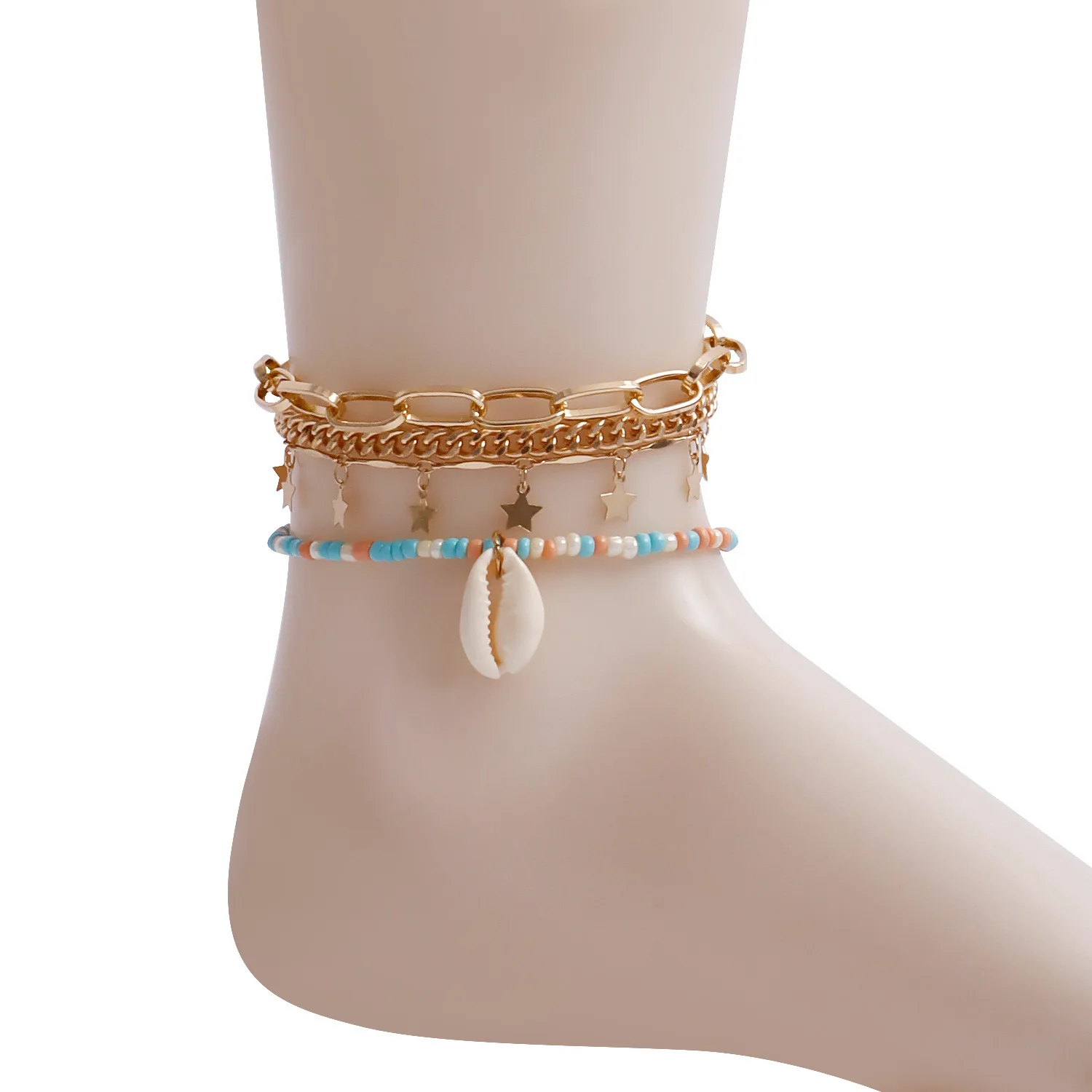 Women's Anklet Anklet, Fashion Beach Style Multi-layer Five-pointed Star Foot Ornaments Personality Beads Shell Anklet Bracelet
Women's Anklet Anklet, Fashion Beach Style Multi-layer Five-pointed Star Foot Ornaments Personality Beads Shell Anklet Bracelet