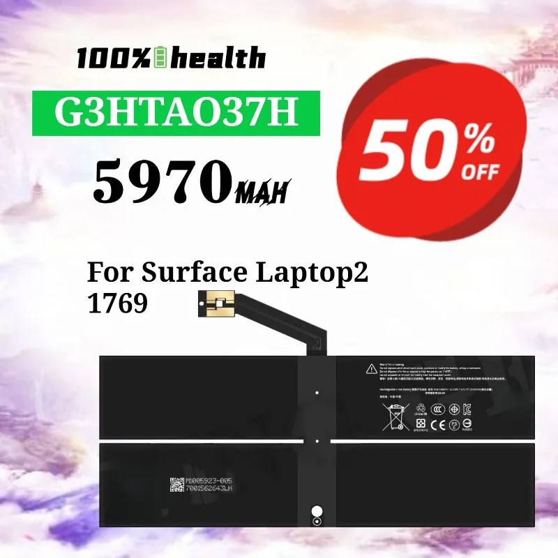 G3HTA037H 5970mAh Laptop Battery for Microsoft Surface Laptop 2/1769 Lithium Rechargeable Battery
G3HTA037H 5970mAh Laptop Battery for Microsoft Surface Laptop 2/1769 Lithium Rechargeable Battery