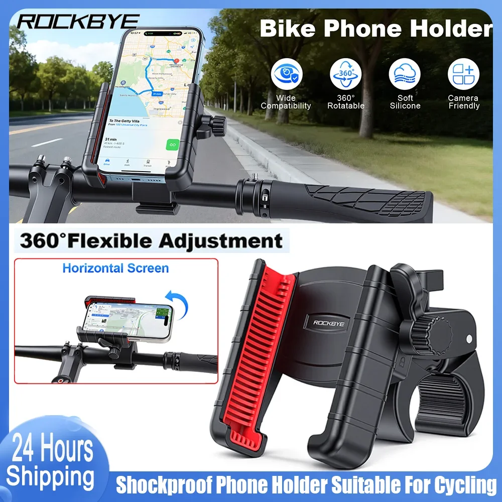 Rockbye Bike Phone Holder 360° View Universal Bicycle Phone Holder for 4.7-7 inch Mobile Phone Stand Shockproof Bracket GPS Clip
Rockbye Bike Phone Holder 360° View Universal Bicycle Phone Holder for 4.7-7 inch Mobile Phone Stand Shockproof Bracket GPS Clip