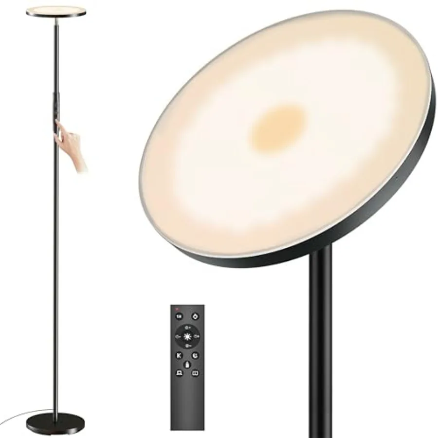 Super Bright Floor Lamp for Living Room, Stepless Dimmable LED Standing Lamp with Remote and Touch Control, 69" Tall Torchiere
Super Bright Floor Lamp for Living Room, Stepless Dimmable LED Standing Lamp with Remote and Touch Control, 69" Tall Torchiere