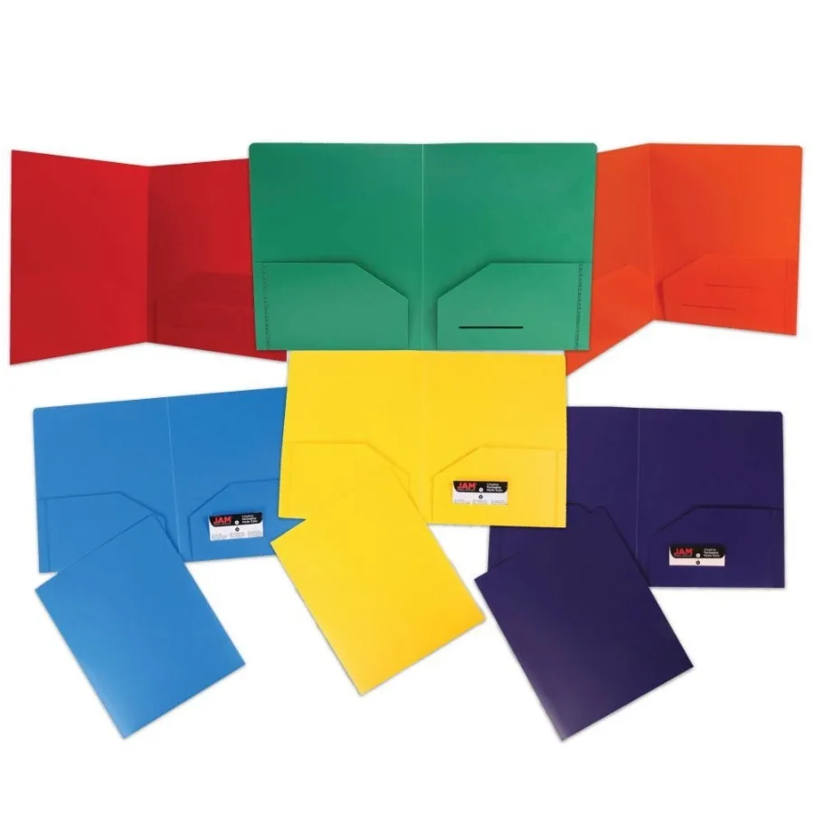 Plastic Heavy Duty Plastic 2 Pocket School Presentation Folders Assorted Primary Colors 12 pack
Plastic Heavy Duty Plastic 2 Pocket School Presentation Folders Assorted Primary Colors 12 pack