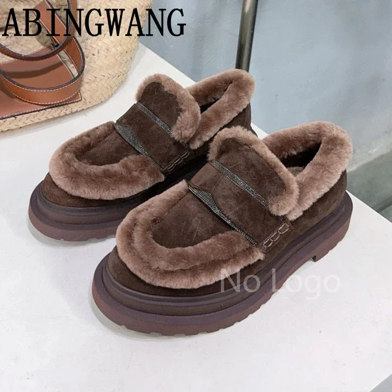 Women's Autumn Winter Wool Lazy Loafers Slip-On round Toe Flat Snow Boots Thick Sole Casual Shoes Warm Shoes
Women's Autumn Winter Wool Lazy Loafers Slip-On round Toe Flat Snow Boots Thick Sole Casual Shoes Warm Shoes