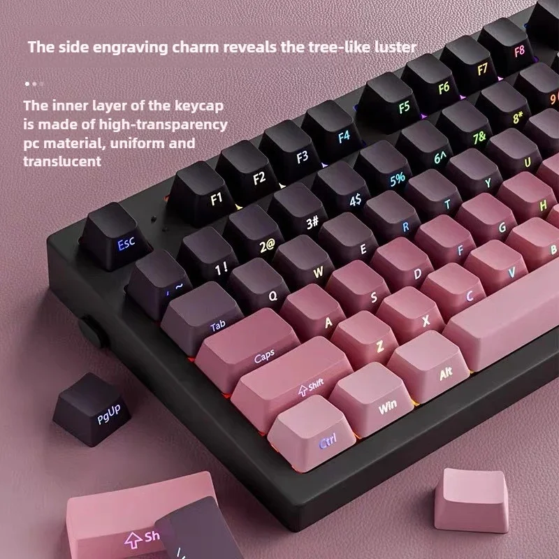 134 Keys Keycaps Set Side Engraved Gradient Color PBT Double Sided Printed Shiny Backlit Keycaps For Mechanical Keyboards
134 Keys Keycaps Set Side Engraved Gradient Color PBT Double Sided Printed Shiny Backlit Keycaps For Mechanical Keyboards