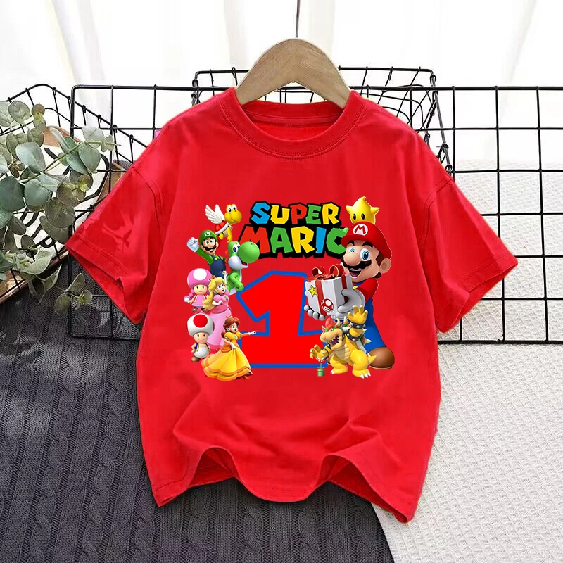 Детские футболки с номером на день рождения Super Marios Bros, топы с принтом аниме, летняя одежда для мальчиков и девочек, футболки с короткими рукавами
Детские футболки с номером на день рождения Super Marios Bros, топы с принтом аниме, летняя одежда для мальчиков и девочек, футболки с короткими рукавами