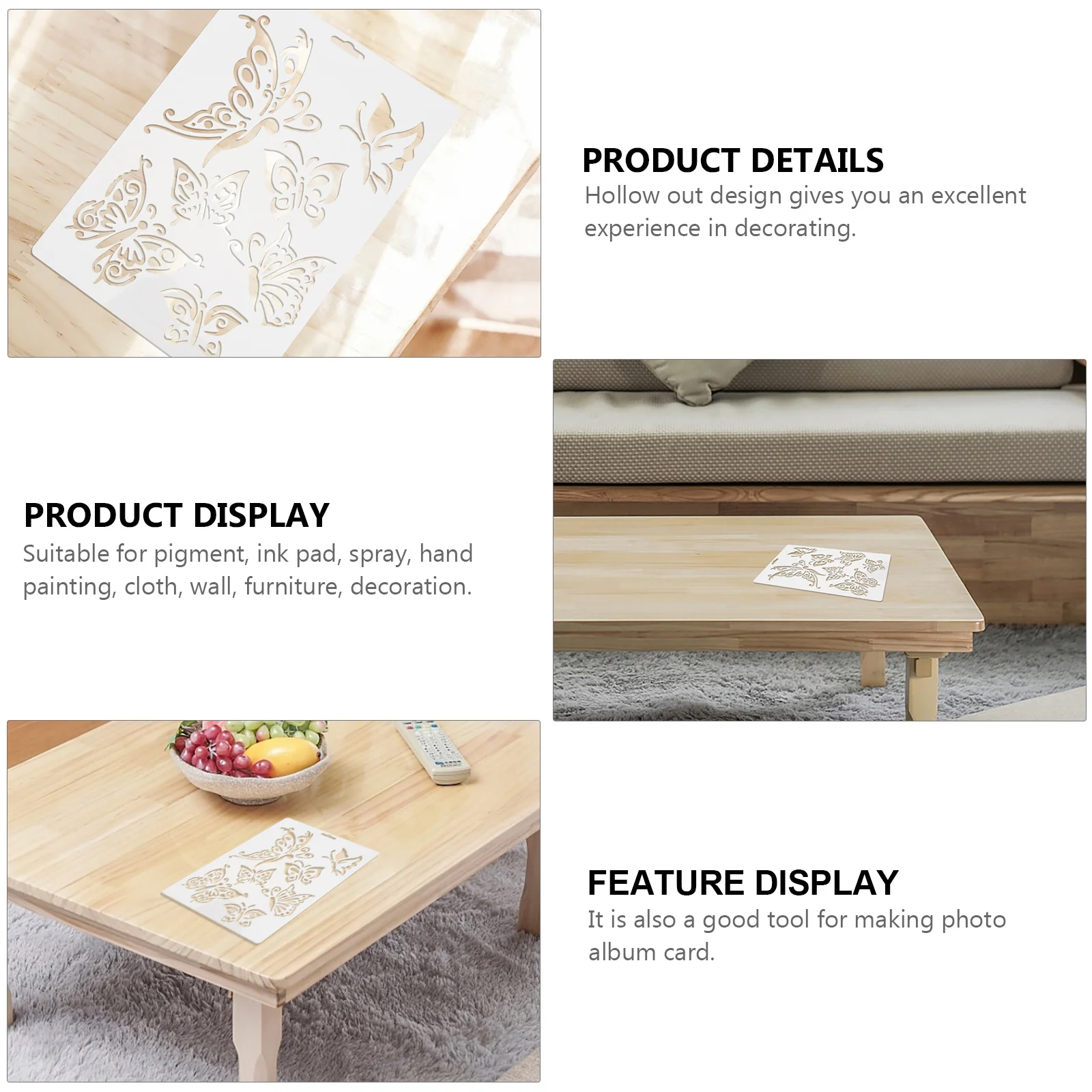 Butterfly Painting Stencils Reusable Plastic DIY Scrapbooking Craft Photo Album Card Making Template Hollow Out Design Painting
Butterfly Painting Stencils Reusable Plastic DIY Scrapbooking Craft Photo Album Card Making Template Hollow Out Design Painting