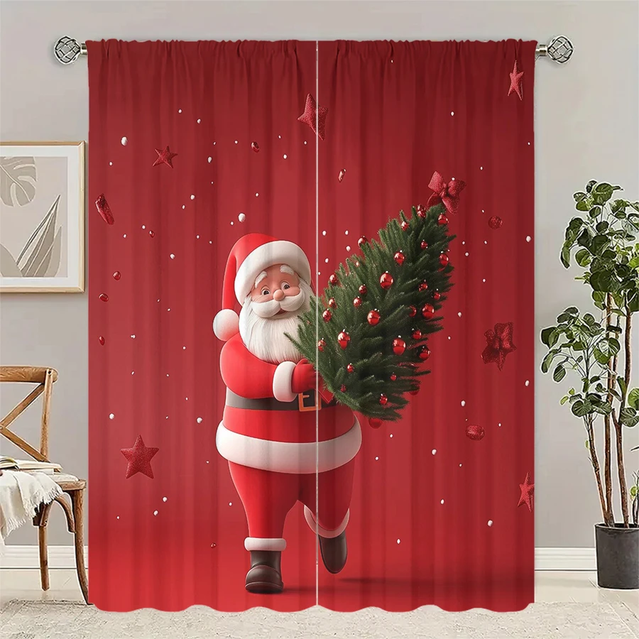 2 шт.-Рождественские шторы с принтом в виде рождественской елки Санта-Клауса, рождественские украшения, украшения для дома, украшения для комнаты
2 шт.-Рождественские шторы с принтом в виде рождественской елки Санта-Клауса, рождественские украшения, украшения для дома, украшения для комнаты