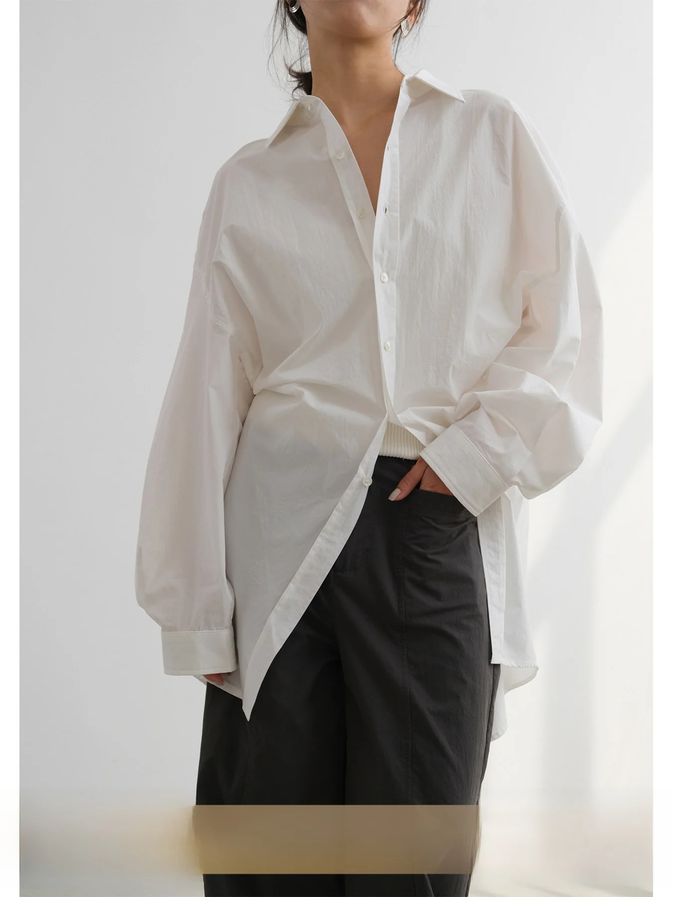 Loose Fit Cotton Shirt with Waist Cinching And Slit Hem Clean Fit Style Long Sleeve Women's Premium Shirt Spring 2026 Collection
Loose Fit Cotton Shirt with Waist Cinching And Slit Hem Clean Fit Style Long Sleeve Women's Premium Shirt Spring 2026 Collection