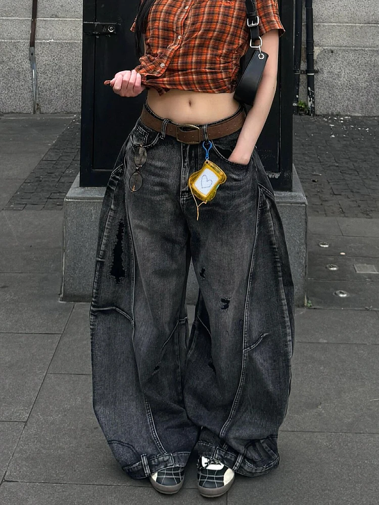 Retro American Large Size Denim Jeans Men Women Street Style Decomposition Loose Wide Leg Pants High Waist Straight Tube
Retro American Large Size Denim Jeans Men Women Street Style Decomposition Loose Wide Leg Pants High Waist Straight Tube