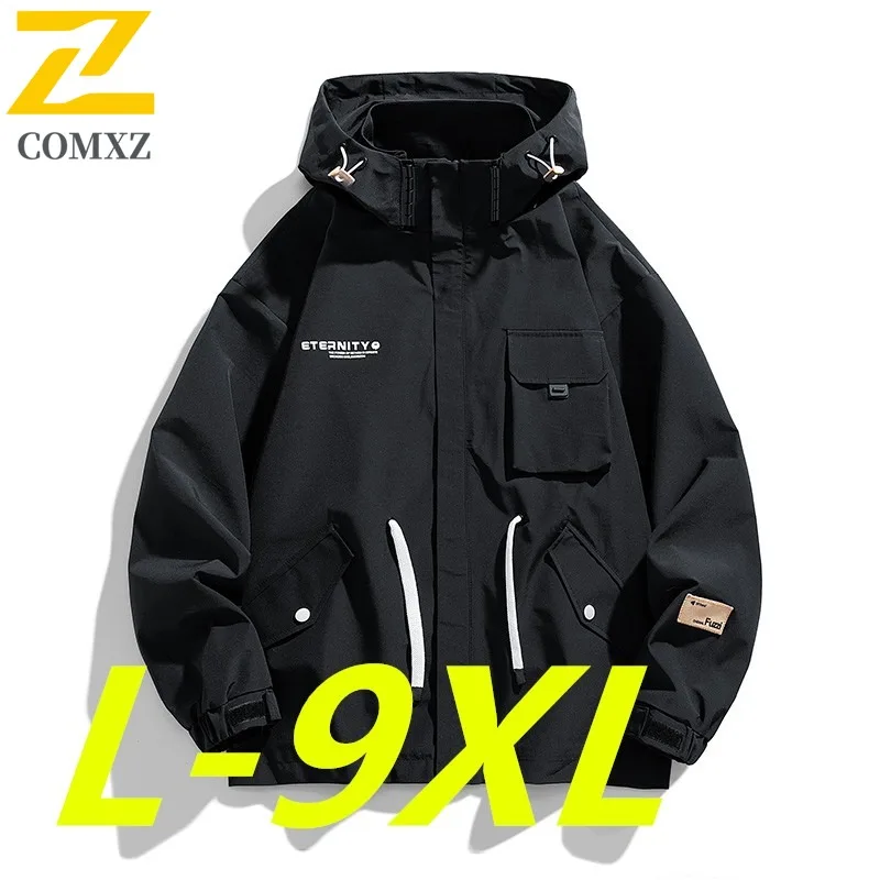 COMXZ Мужская куртка больших размеров, универсальная ветрозащитная куртка с капюшоном для альпинизма, кемпинга, красивая легкая осенняя ветровка
COMXZ Мужская куртка больших размеров, универсальная ветрозащитная куртка с капюшоном для альпинизма, кемпинга, красивая легкая осенняя ветровка