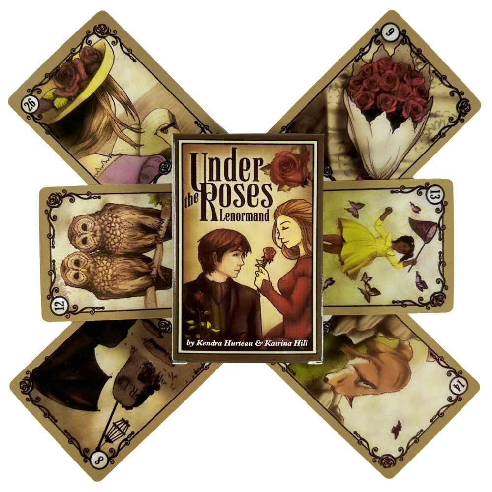 Карты Under The Roses Ленорман, 39, Love Oracle Tarot, английское издание для гадания, колода Borad Games
Карты Under The Roses Ленорман, 39, Love Oracle Tarot, английское издание для гадания, колода Borad Games