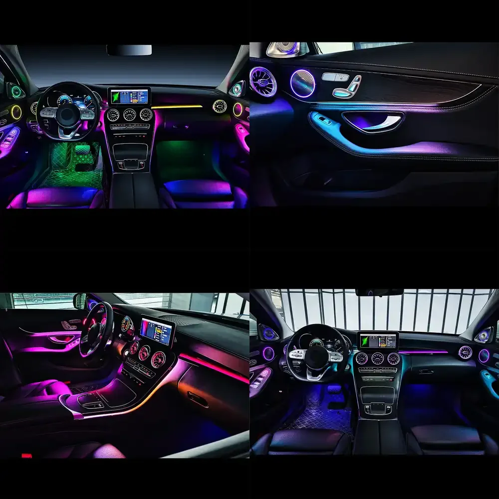 Светодиодная лента Colors LED Symphony для приборной панели, атмосферная подсветка салона автомобиля для C-класса W205 GLC X253 2015-2021, аксессуары
Светодиодная лента Colors LED Symphony для приборной панели, атмосферная подсветка салона автомобиля для C-класса W205 GLC X253 2015-2021, аксессуары