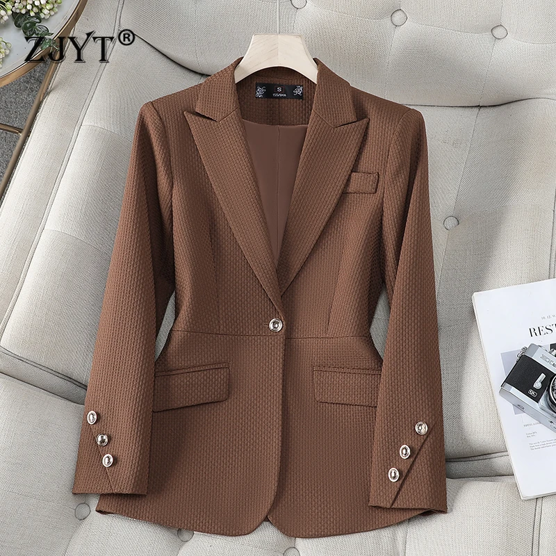 ZJYT Korean Style Solid Blazers for Women Autumn 2025 New Fashion One Button Outerwear Female Casual Jackets and Coats Plus Size
ZJYT Korean Style Solid Blazers for Women Autumn 2025 New Fashion One Button Outerwear Female Casual Jackets and Coats Plus Size