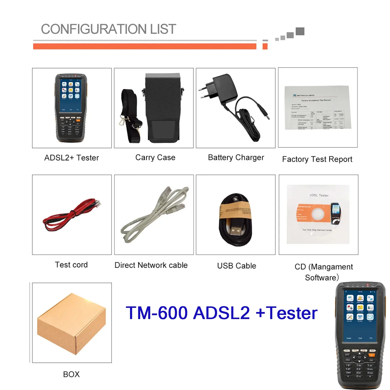 Тестер линий ADSL/ADSL2+ (xDSL) ручной, для тестирования сетей, измерений и обслуживания, модель TM-600, 6600 мАч
Тестер линий ADSL/ADSL2+ (xDSL) ручной, для тестирования сетей, измерений и обслуживания, модель TM-600, 6600 мАч