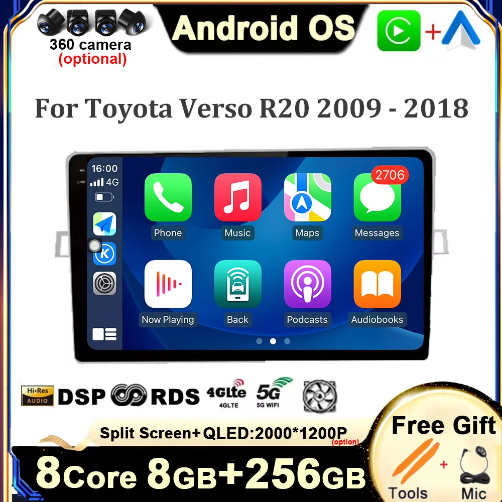 for Toyota Verso R20 2009 - 2018 Android 14 CarPlay GPS Navigation Touch Screen 4G SIM BT Car Multimedia Radio Player DSP Stereo
for Toyota Verso R20 2009 - 2018 Android 14 CarPlay GPS Navigation Touch Screen 4G SIM BT Car Multimedia Radio Player DSP Stereo