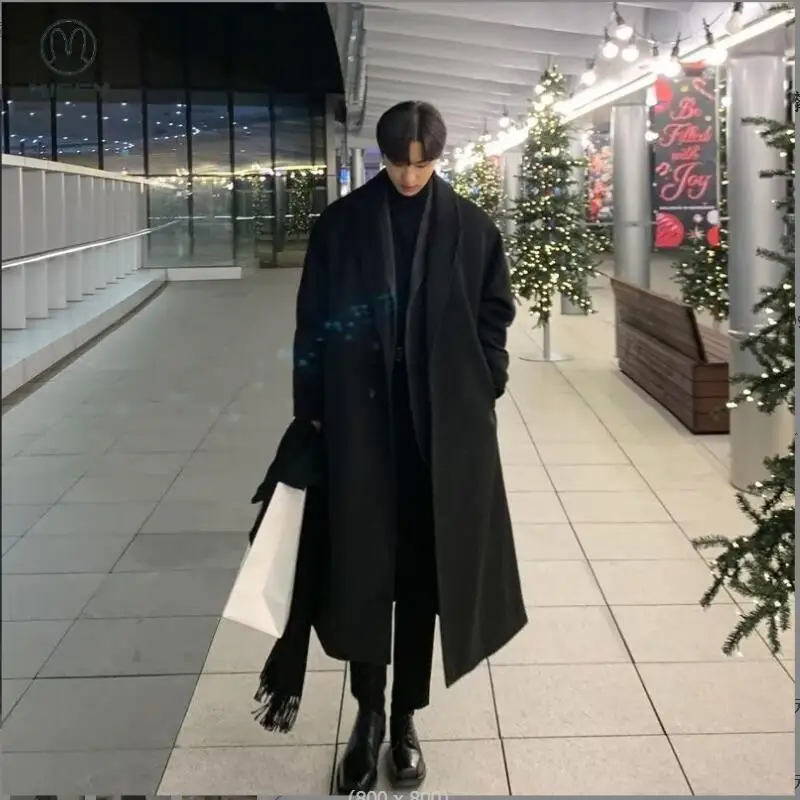 Korean Woolen Coat Men's Loose Casual Single-breasted Overcoat 2022 Autumn Winter Fashion Long Sleeve Long Trench Coat w391
Korean Woolen Coat Men's Loose Casual Single-breasted Overcoat 2022 Autumn Winter Fashion Long Sleeve Long Trench Coat w391