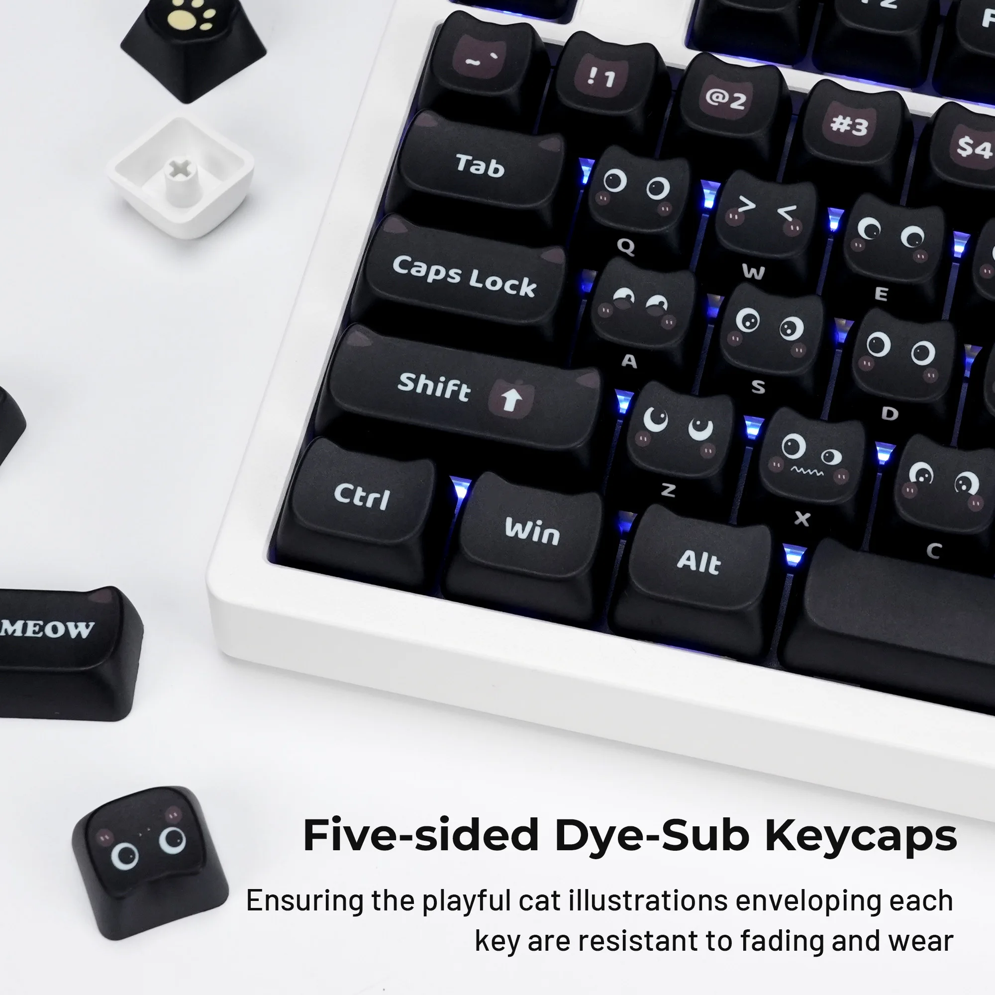 XVX Black Cat MOA Height Keycap Пятисторонняя сублимационная механическая клавиатура из ПБТ, милые и персонализированные колпачки для клавиш с котом, 143 клавиши 
XVX Black Cat MOA Height Keycap Пятисторонняя сублимационная механическая клавиатура из ПБТ, милые и персонализированные колпачки для клавиш с котом, 143 клавиши