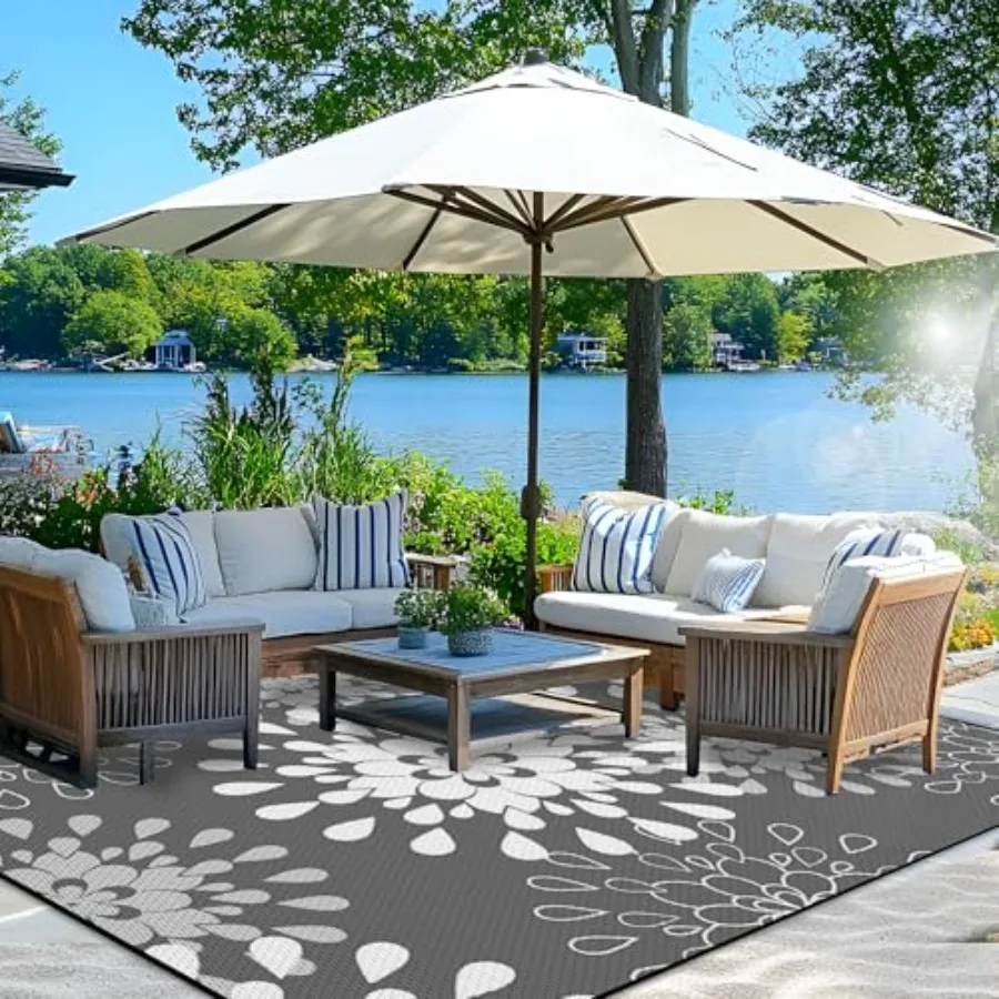 Outdoor Rugs 8x10 ft for Patio, Plastic Straw, Grey White, Waterproof Reversible, Ideal for RV, Camping, Balcony, Picnic, Porch
Outdoor Rugs 8x10 ft for Patio, Plastic Straw, Grey White, Waterproof Reversible, Ideal for RV, Camping, Balcony, Picnic, Porch